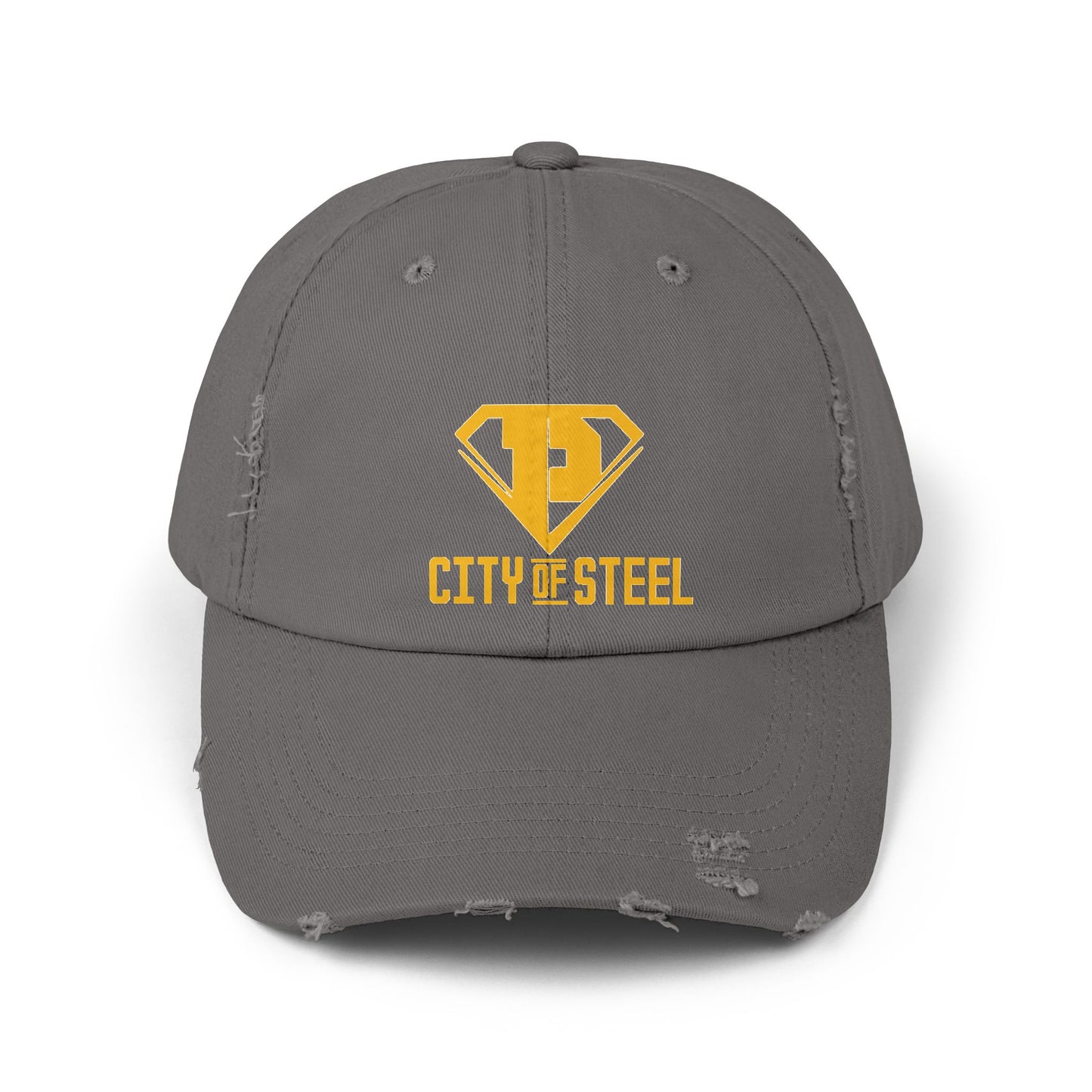 City Of Steel Unisex Distressed Cap, Casual Wear, Gift for Him/Her, Summer Style, Outdoor Activities