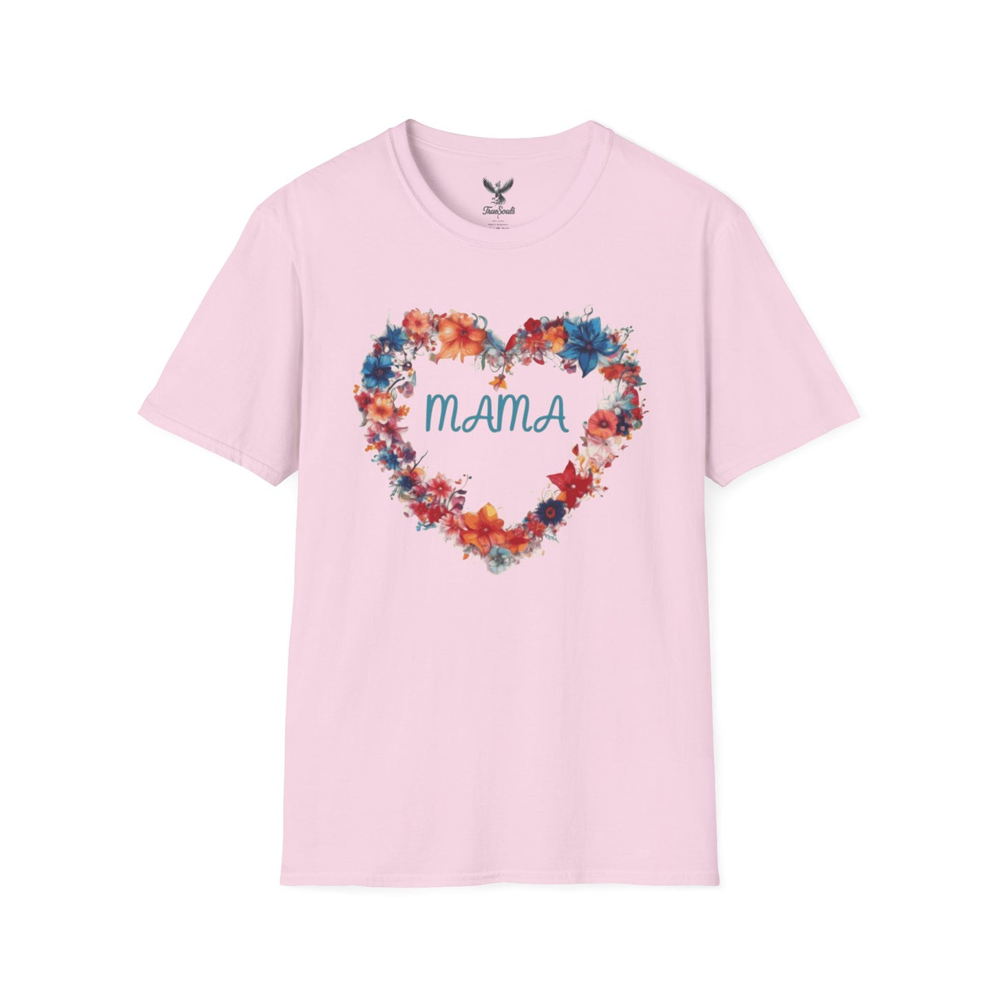 Mama Flower Heart - Unisex Softstyle T-Shirt Graphic