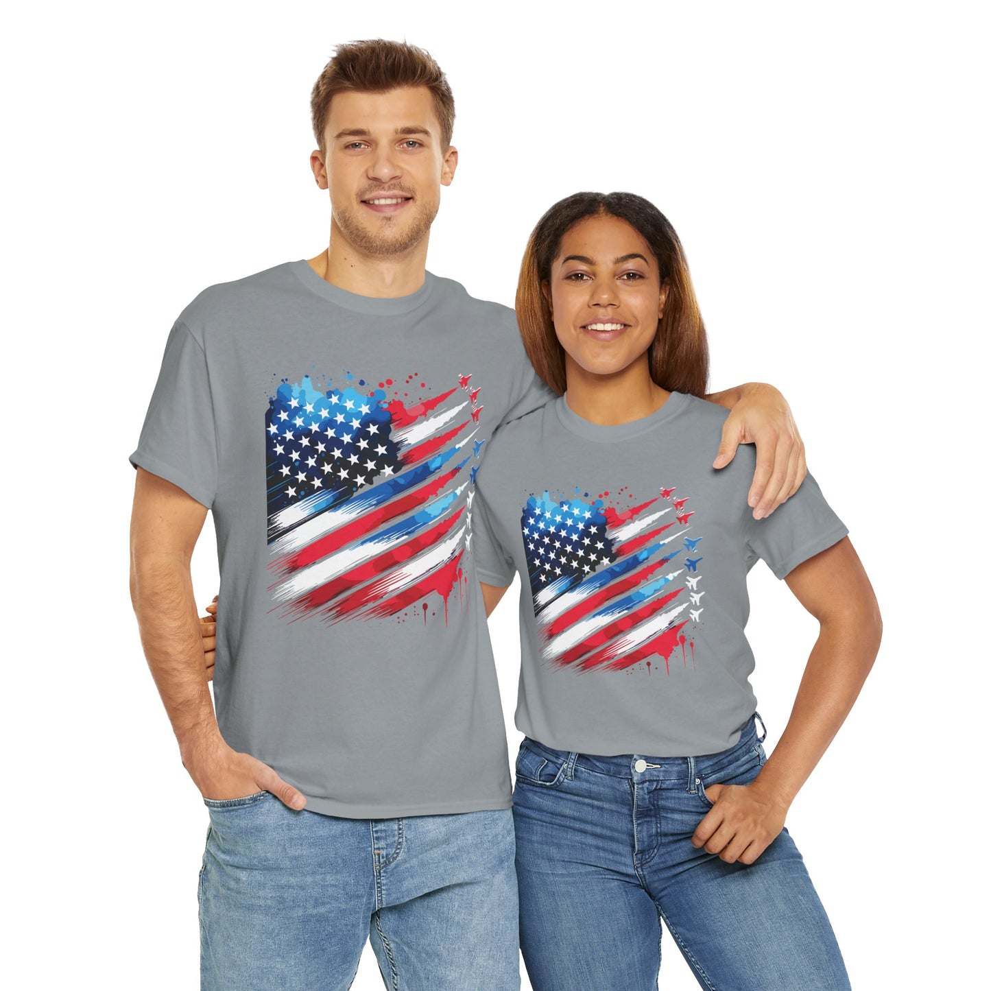 American Flag Jet Flyover Tee - Direct to Garment