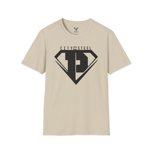 City of Steel Black Out - Graphic Unisex Softstyle T-Shirt - Casual Comfort Wear