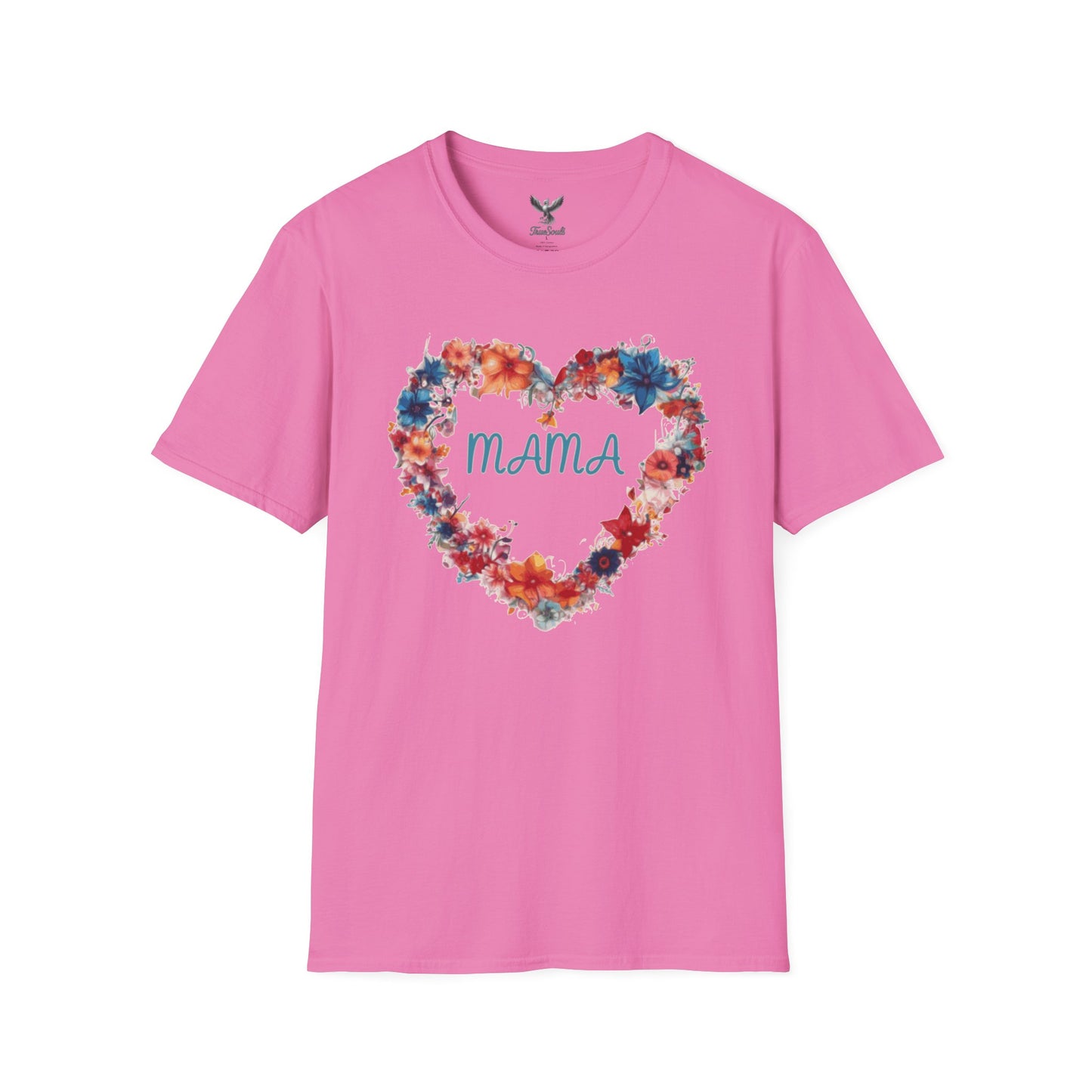 Mama Flower Heart - Unisex Softstyle T-Shirt Graphic