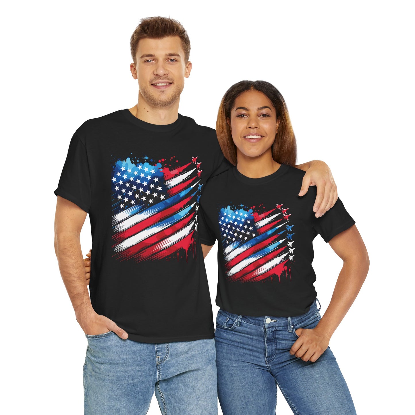 American Flag Jet Flyover Tee - Direct to Garment