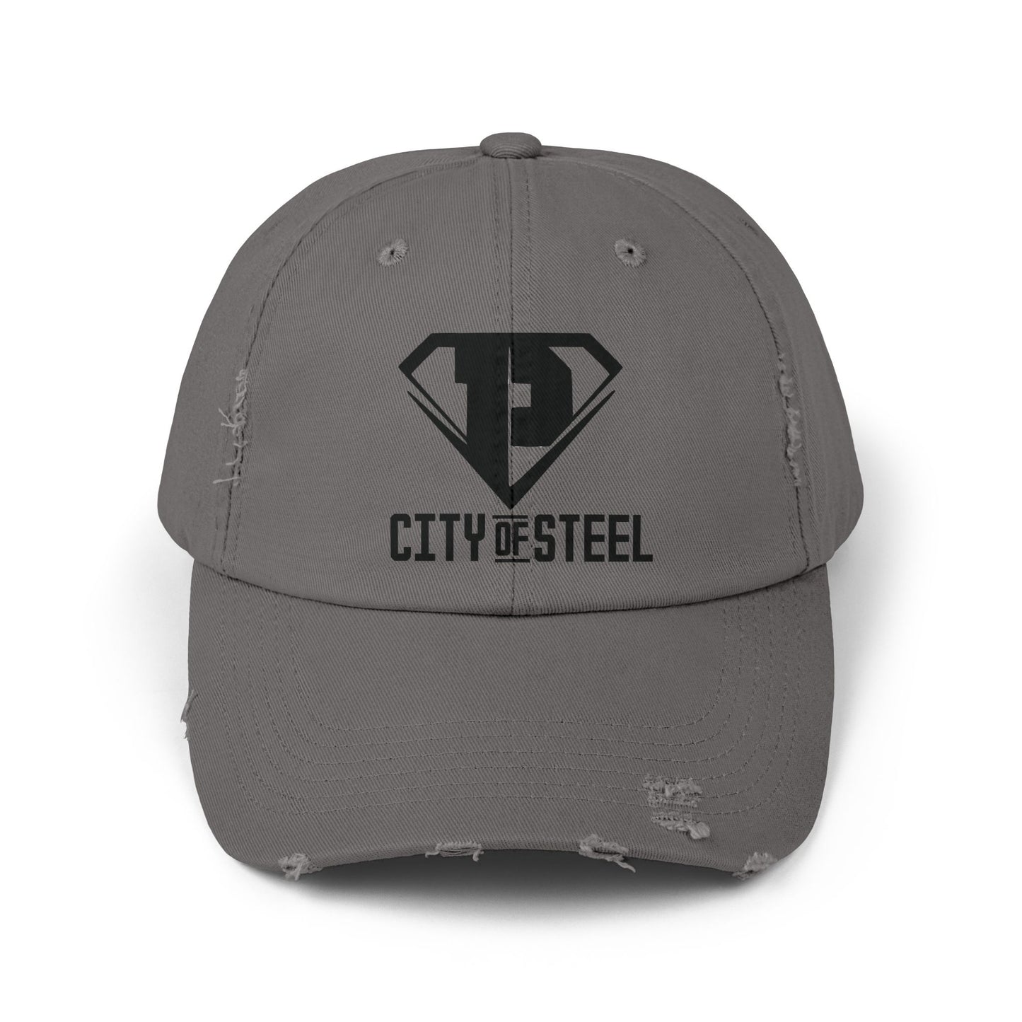 City Of Steel - Stylish Distressed Cap, Casual Fashion, Summer Accessory, Great for Outdoor Activities, Gift for Him/Her