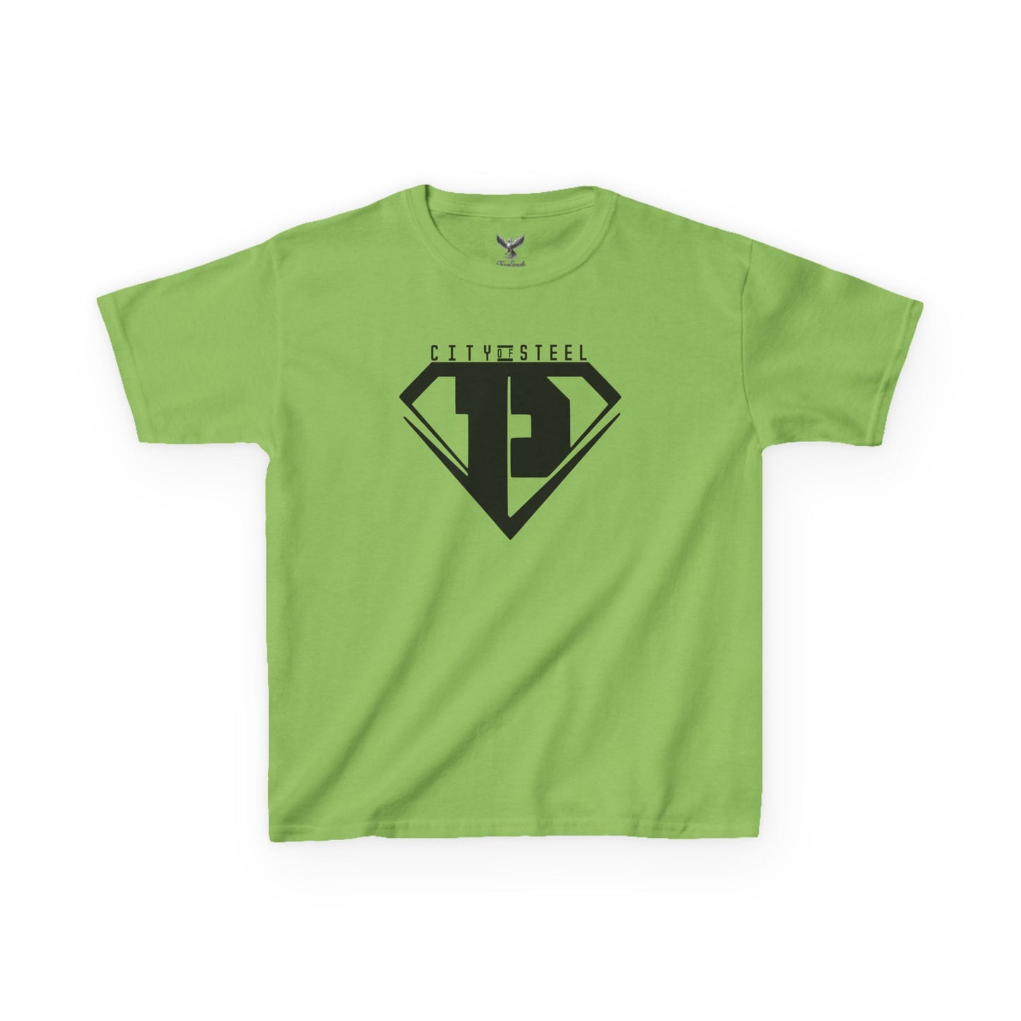 Kids Unisex City of Steel Black Out Heavy Cotton Tee