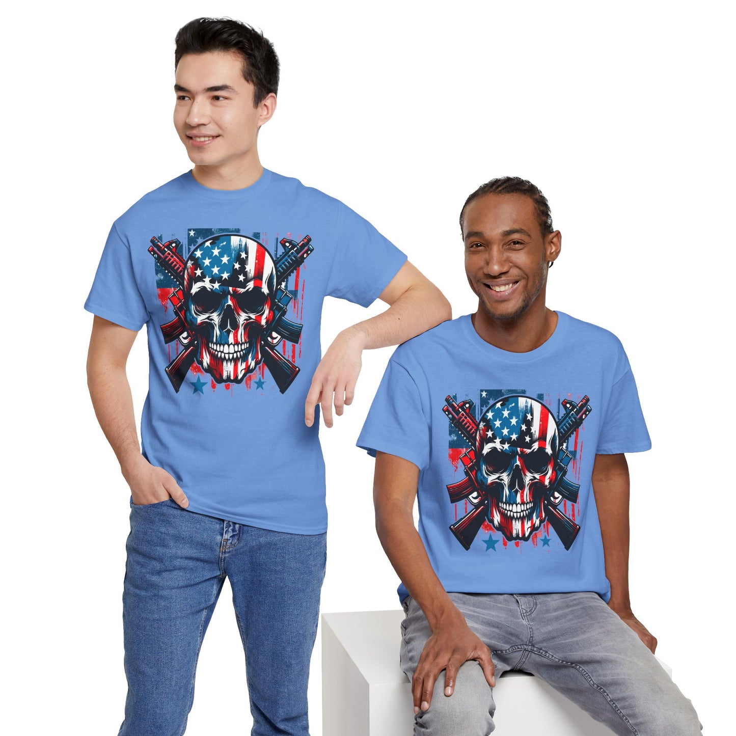 Patriotic Skull Graphic Tee - Direct to Garment