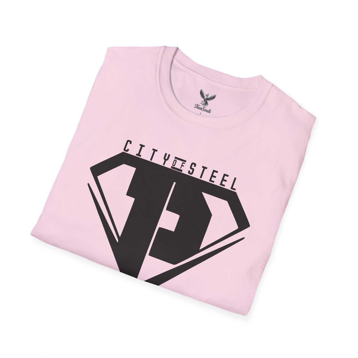 City of Steel Black Out - Graphic Unisex Softstyle T-Shirt - Casual Comfort Wear