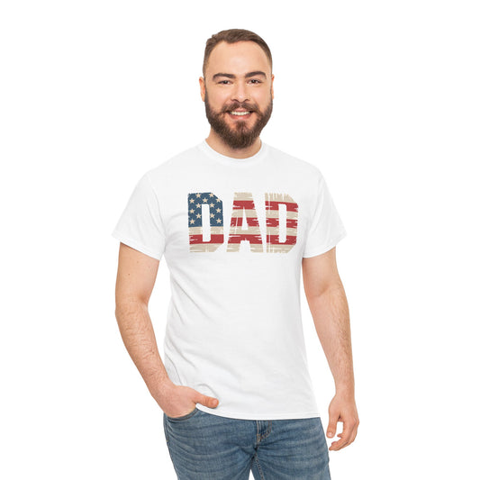 Patriotic Dad Tee - Unisex Heavy Cotton Shirt, Perfect for Father’s Day, Celebrations, Gifts, Casual Wear, BBQs