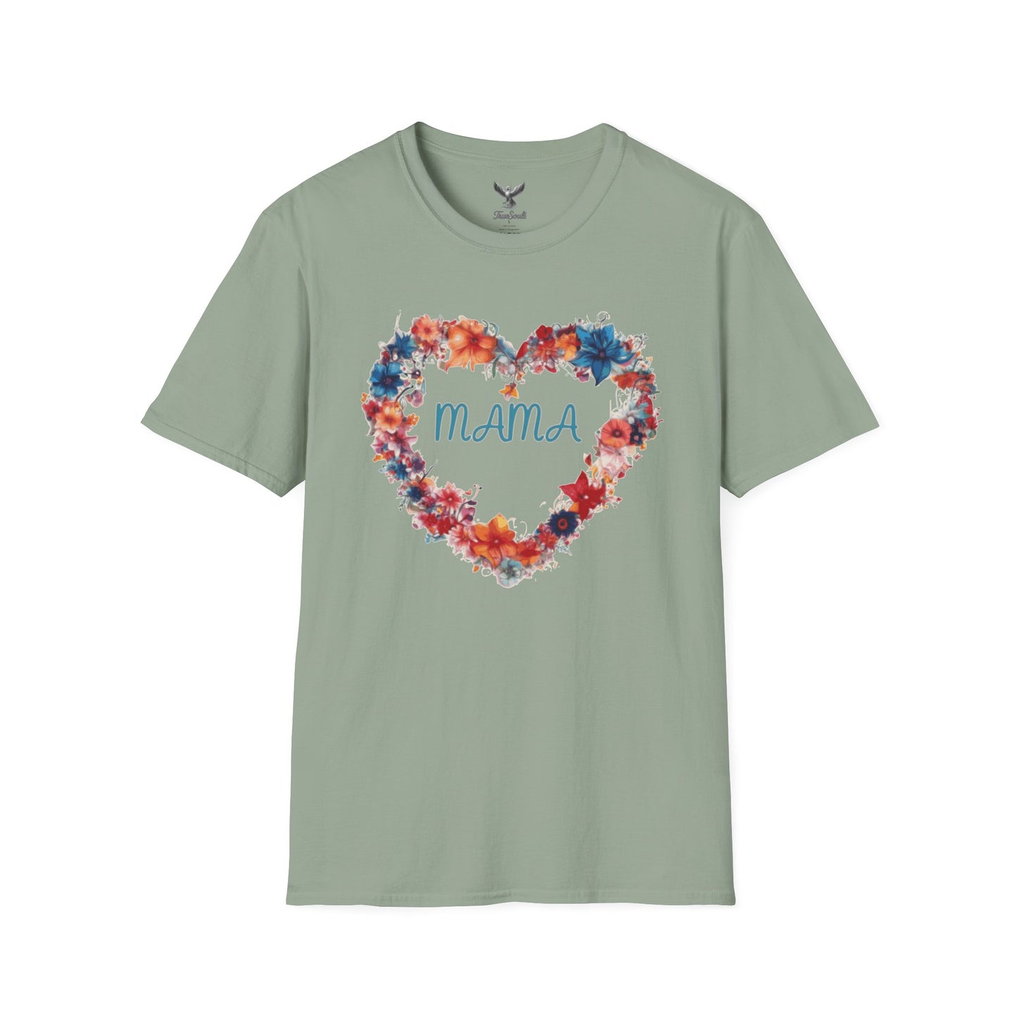 Mama Flower Heart - Unisex Softstyle T-Shirt Graphic