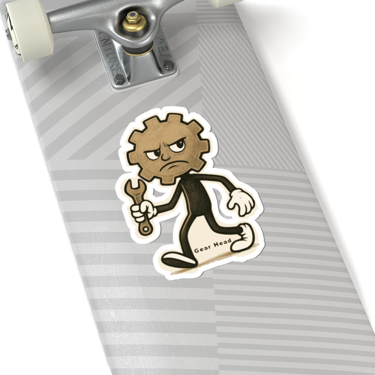 Gear Head Kiss-Cut Stickers - Bold Urban Design for Laptops, Water Bottles, Cars etc.