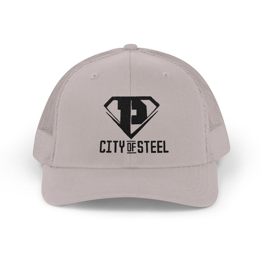 City of Steel Snapback Trucker Cap - Trendy Baseball Hat for Sports, Casual Wear, Gifts, Outdoor Events, Men and Women