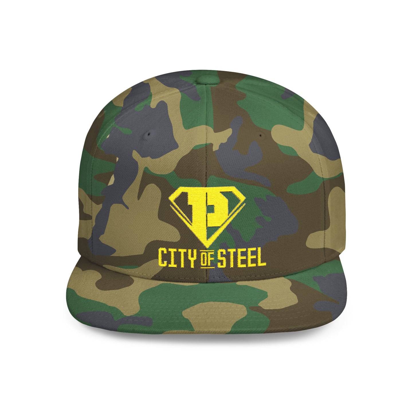 City Of Steel - Stylish Flat Bill Snapback Cap, Trendy Streetwear Hat for Men and Women, Cool Gift for Birthdays, Festivals, and Sports