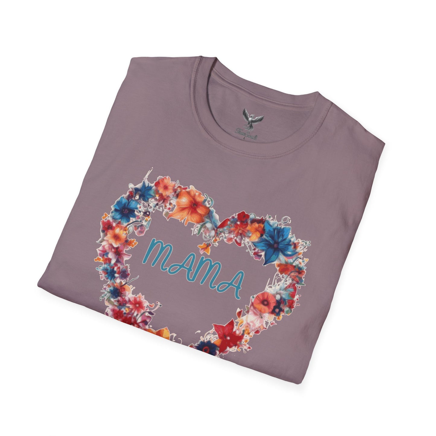 Mama Flower Heart - Unisex Softstyle T-Shirt Graphic