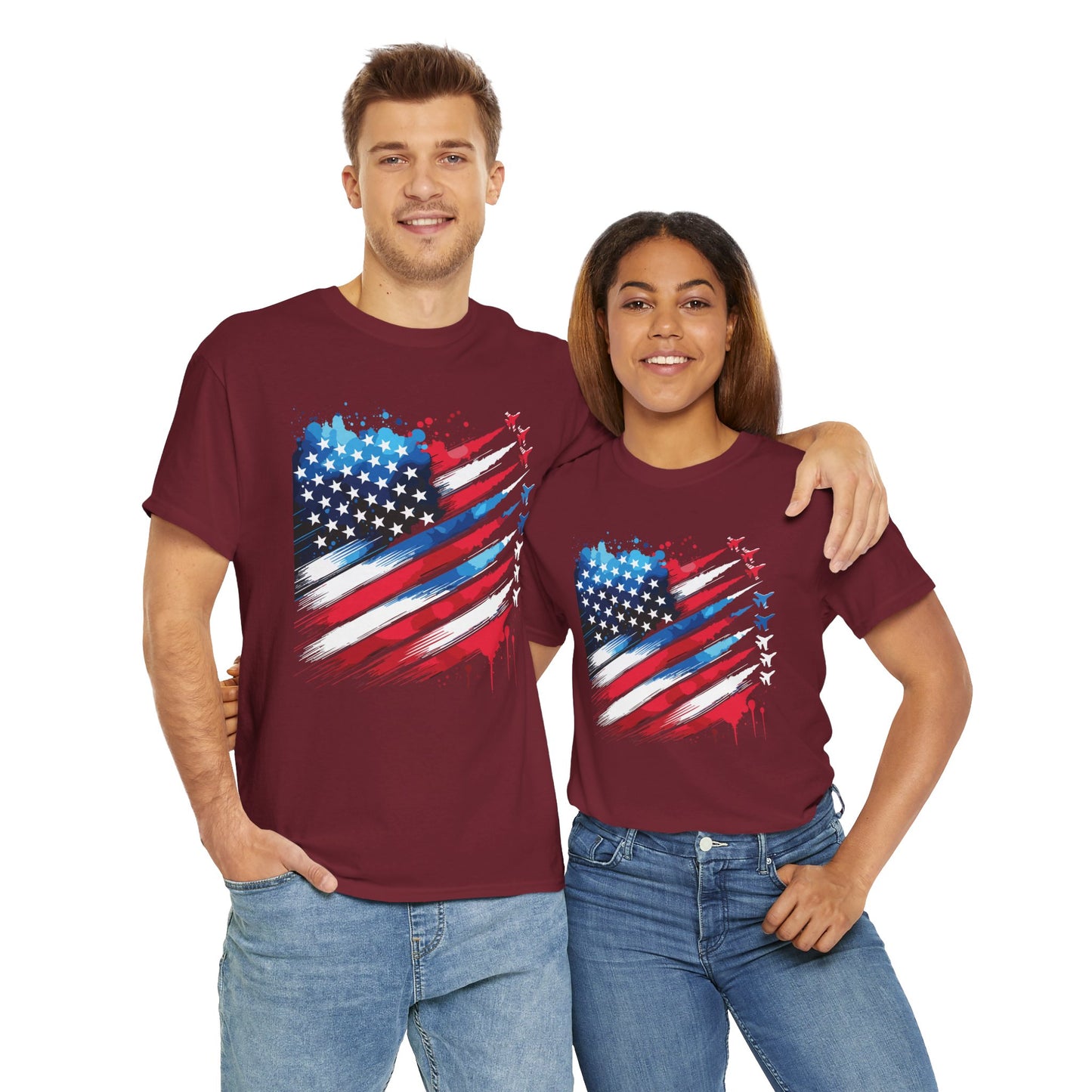 American Flag Jet Flyover Tee - Direct to Garment