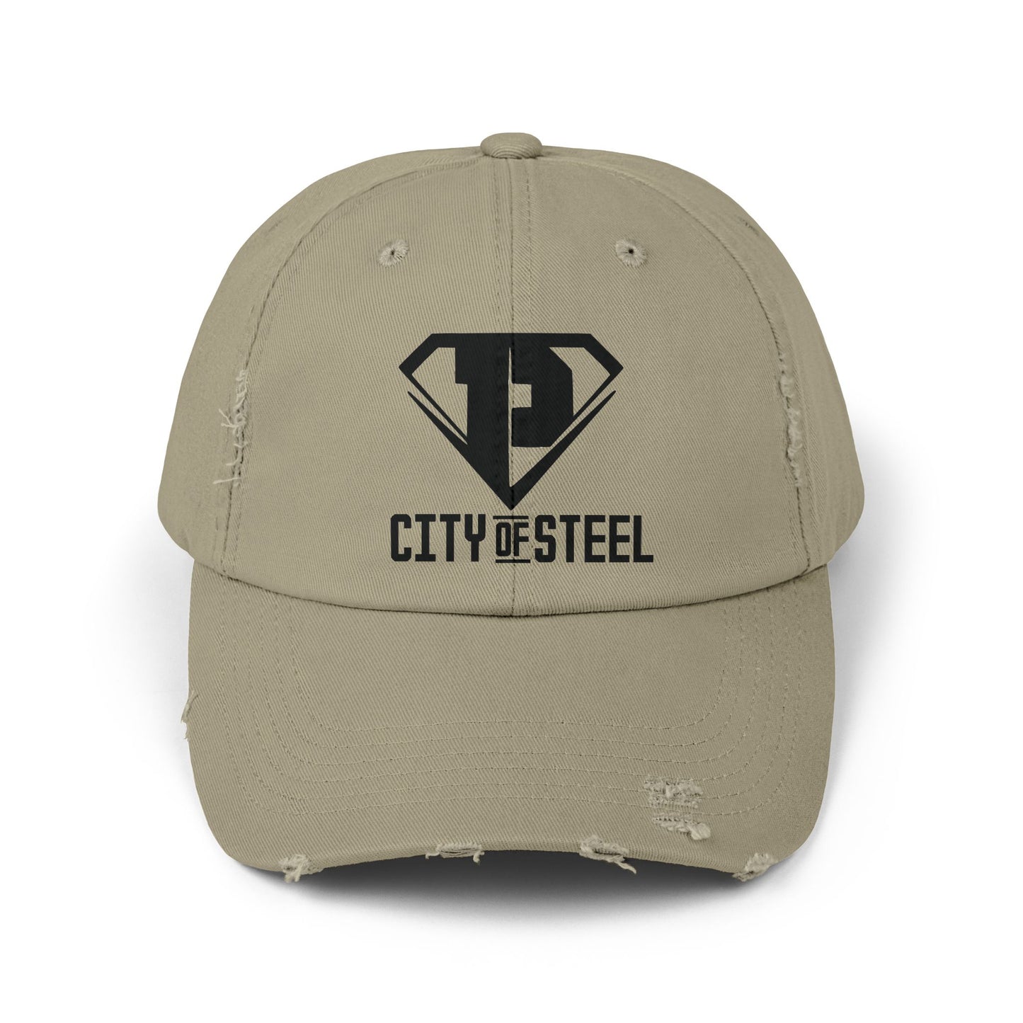 City Of Steel - Stylish Distressed Cap, Casual Fashion, Summer Accessory, Great for Outdoor Activities, Gift for Him/Her