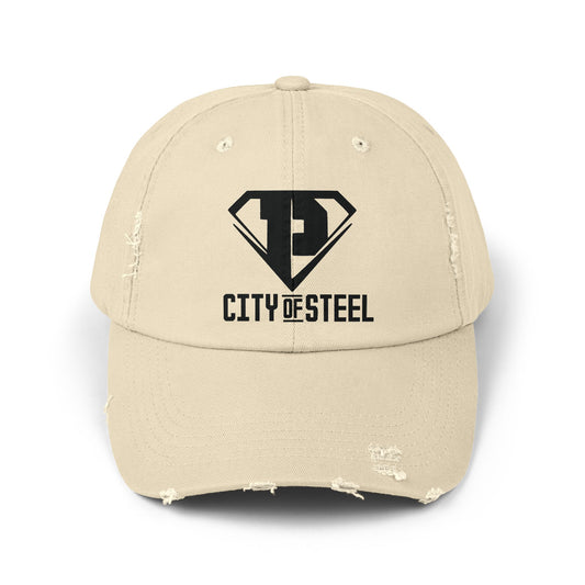 City Of Steel - Stylish Distressed Cap, Casual Fashion, Summer Accessory, Great for Outdoor Activities, Gift for Him/Her