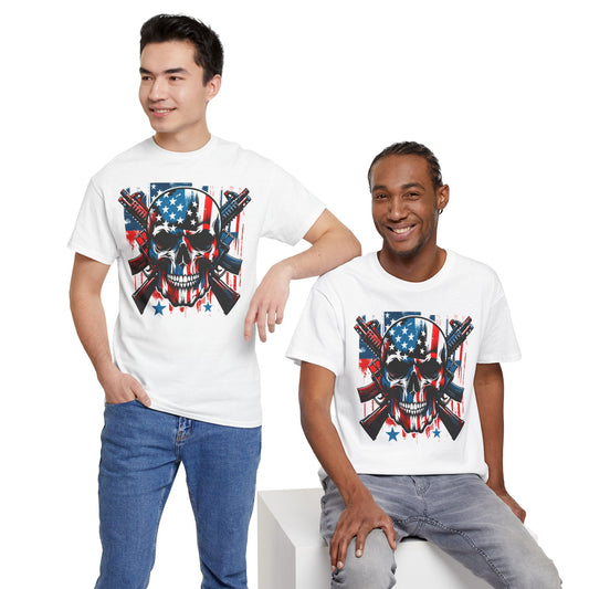 Patriotic Skull Graphic Tee - Direct to Garment