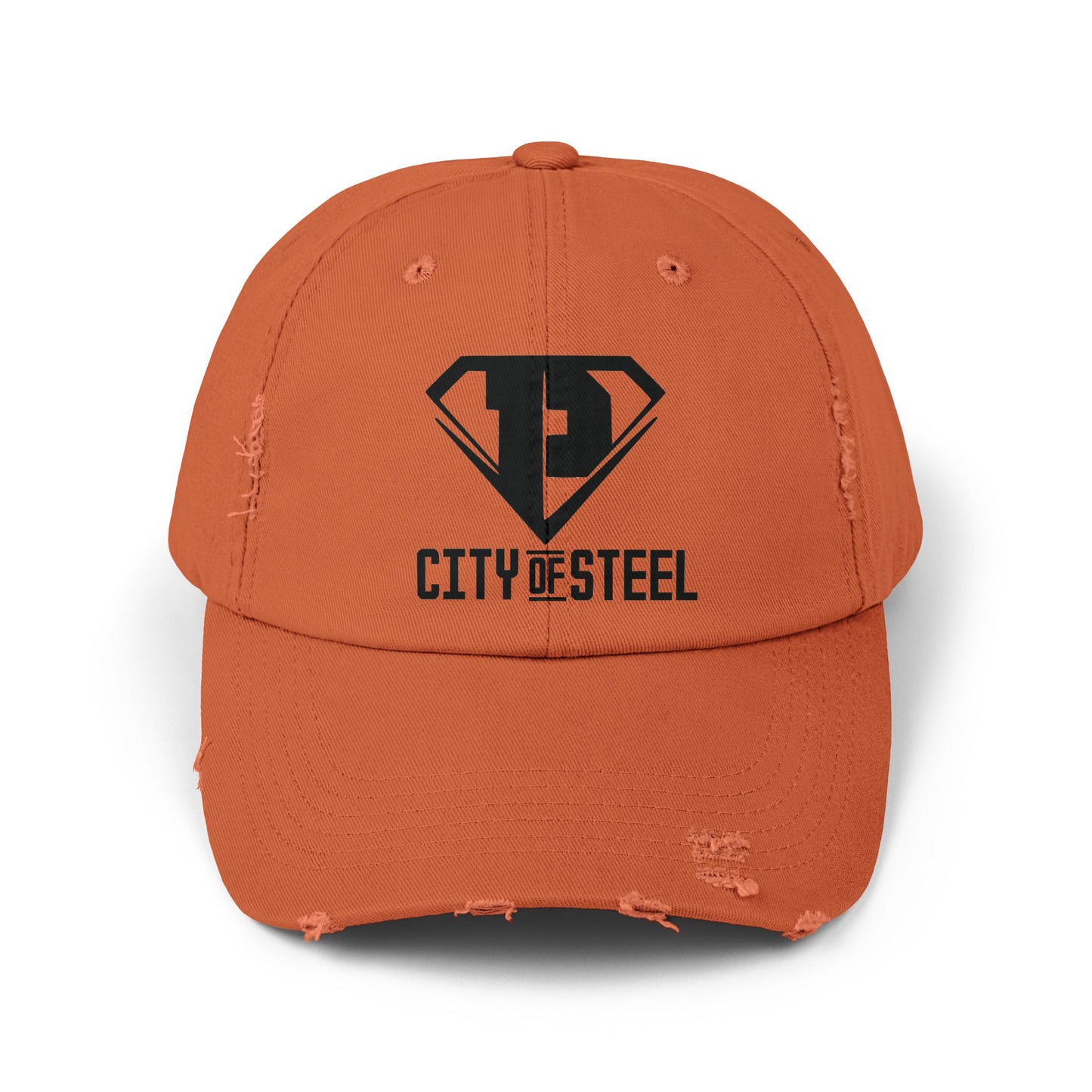 City Of Steel - Stylish Distressed Cap, Casual Fashion, Summer Accessory, Great for Outdoor Activities, Gift for Him/Her