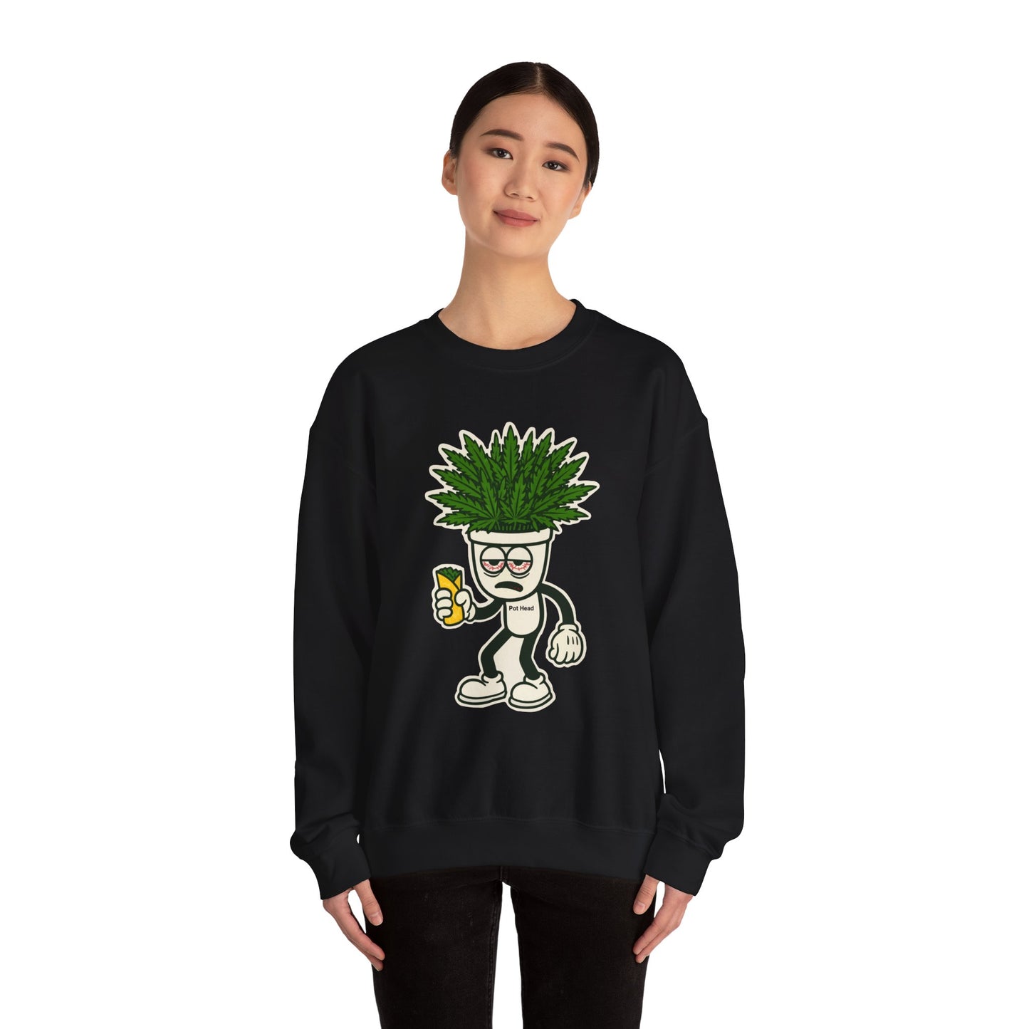 Pot Head - Unisex Crewneck Sweatshirt - Comfortable Stylish Apparel for Everyday Wear