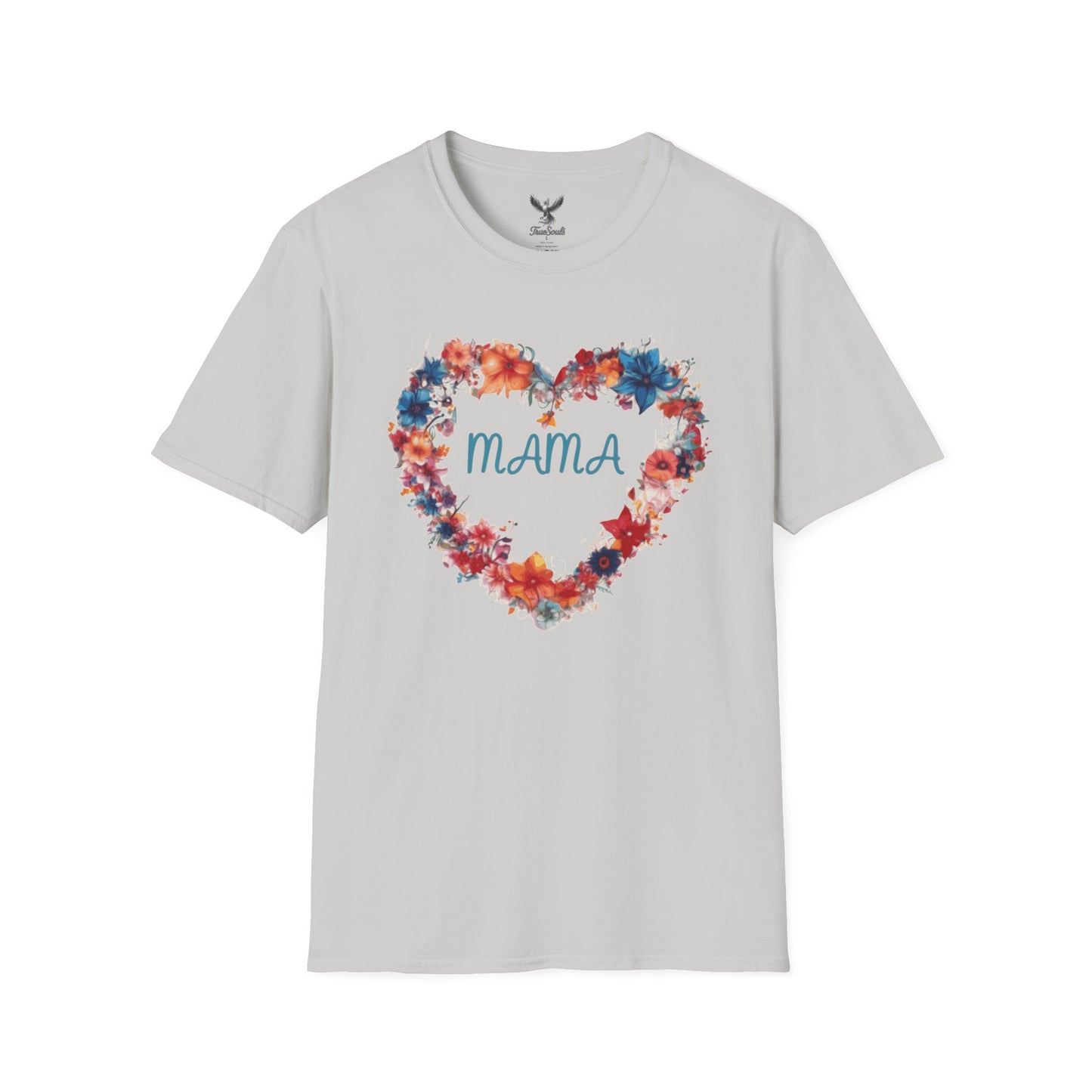 Mama Flower Heart - Unisex Softstyle T-Shirt Graphic
