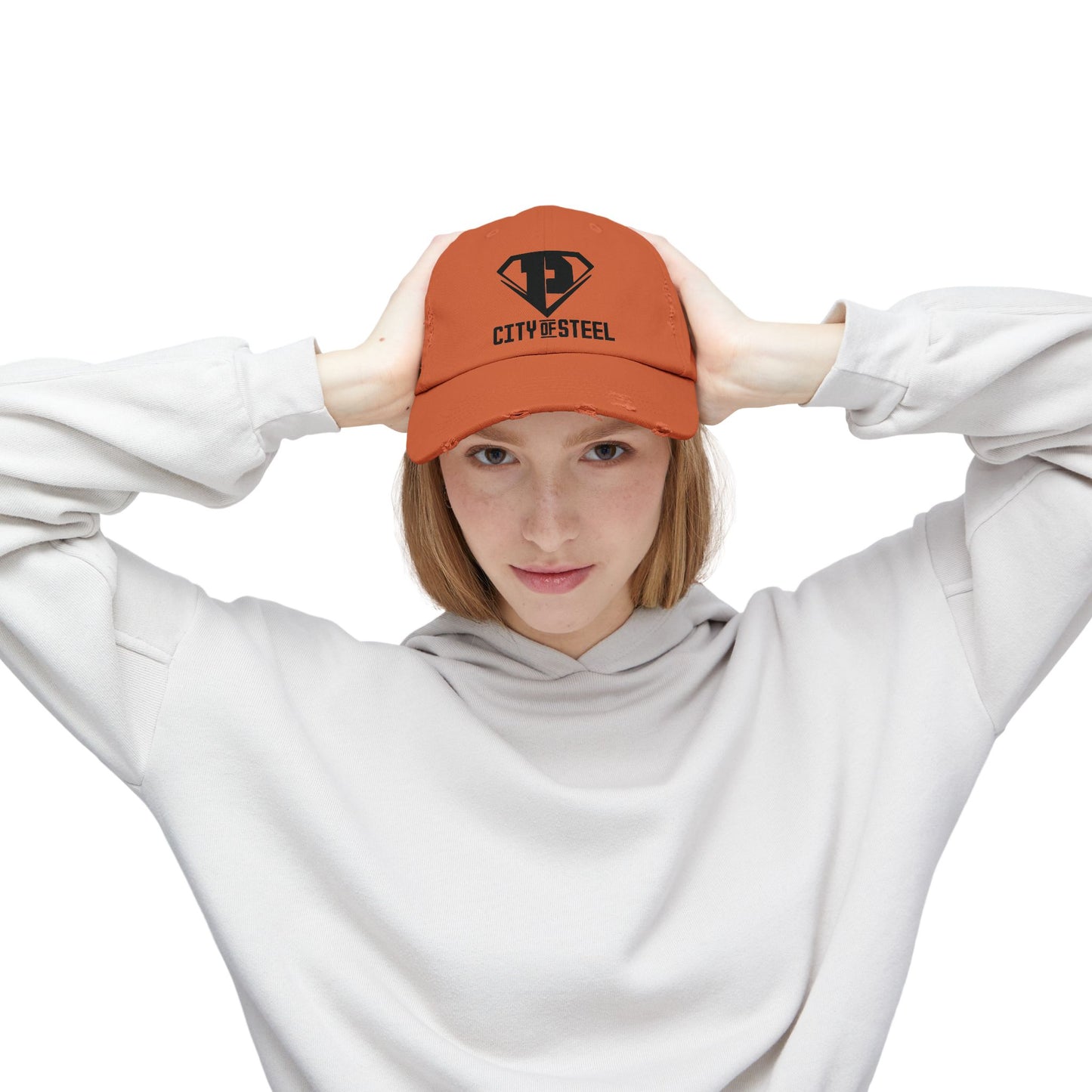 City Of Steel - Stylish Distressed Cap, Casual Fashion, Summer Accessory, Great for Outdoor Activities, Gift for Him/Her
