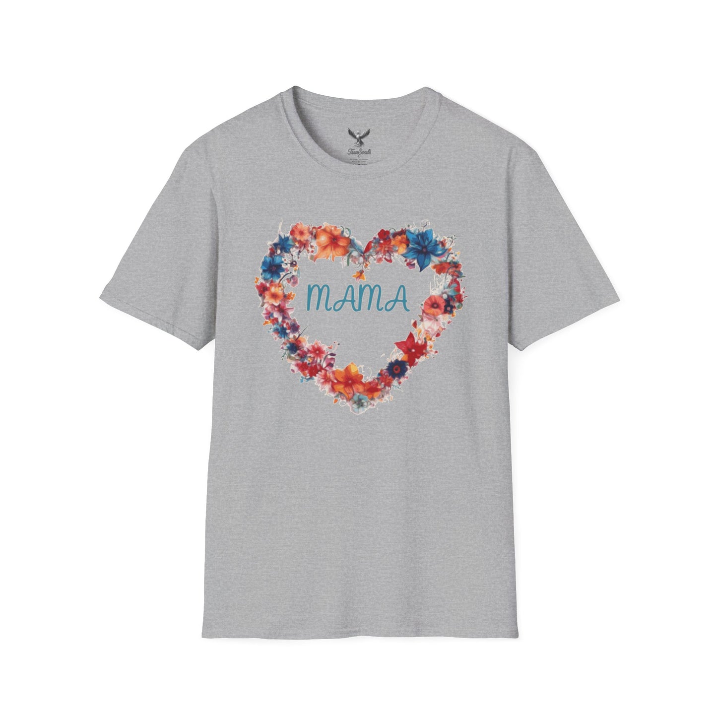 Mama Flower Heart - Unisex Softstyle T-Shirt Graphic