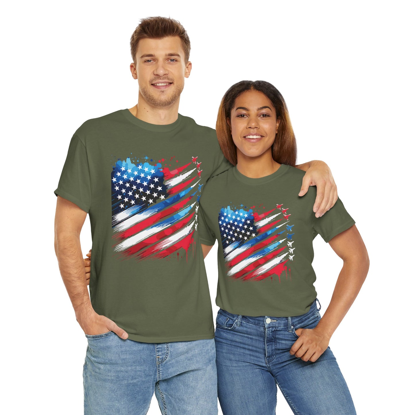 American Flag Jet Flyover Tee - Direct to Garment