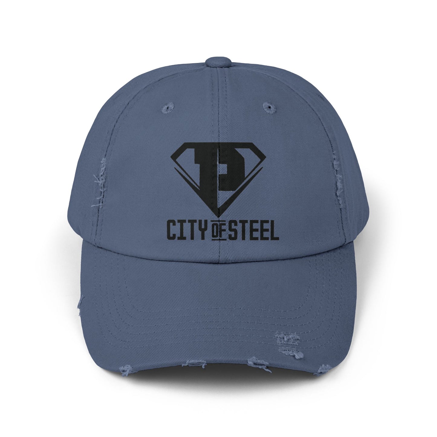 City Of Steel - Stylish Distressed Cap, Casual Fashion, Summer Accessory, Great for Outdoor Activities, Gift for Him/Her