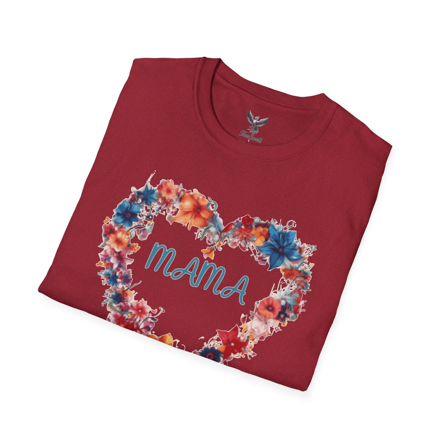 Mama Flower Heart - Unisex Softstyle T-Shirt Graphic