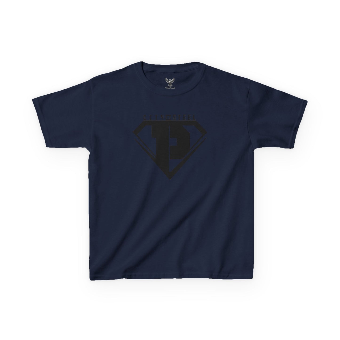 Kids Unisex City of Steel Black Out Heavy Cotton Tee