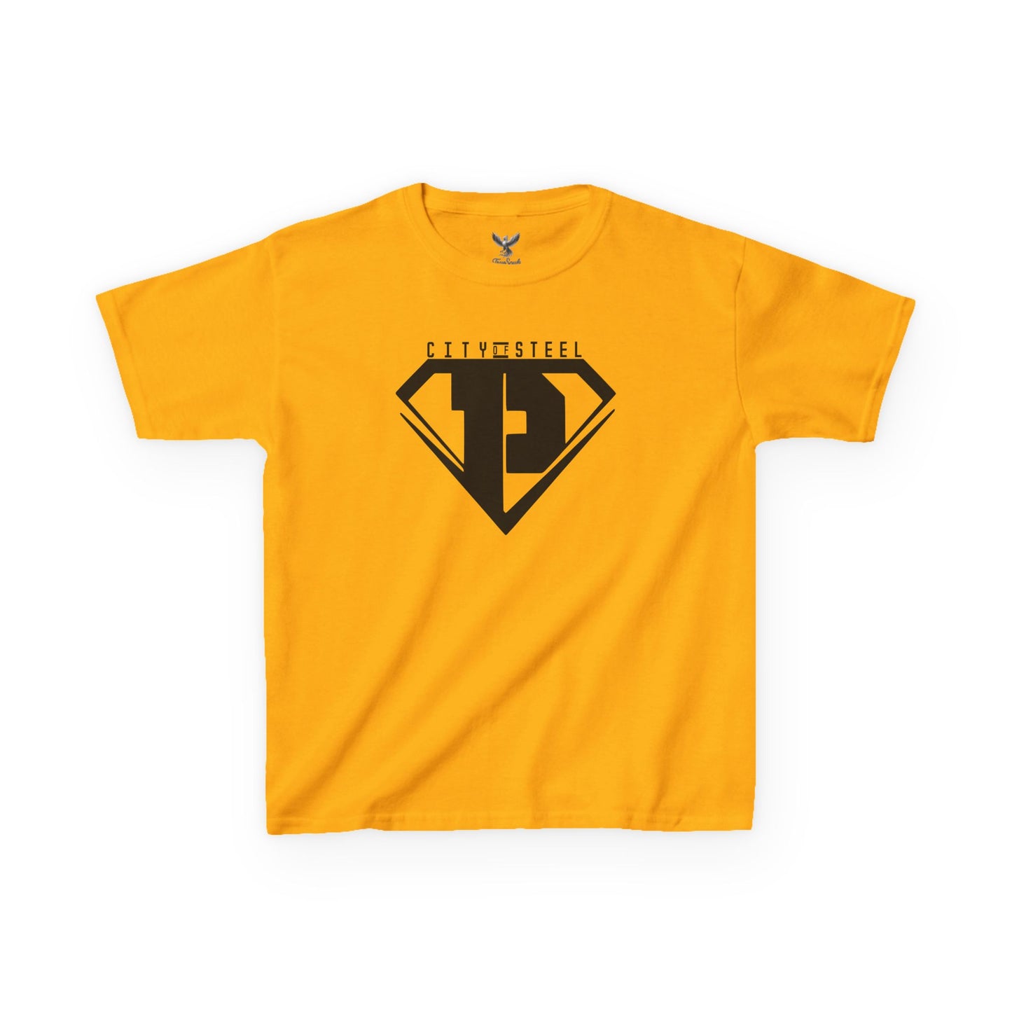 Kids Unisex City of Steel Black Out Heavy Cotton Tee