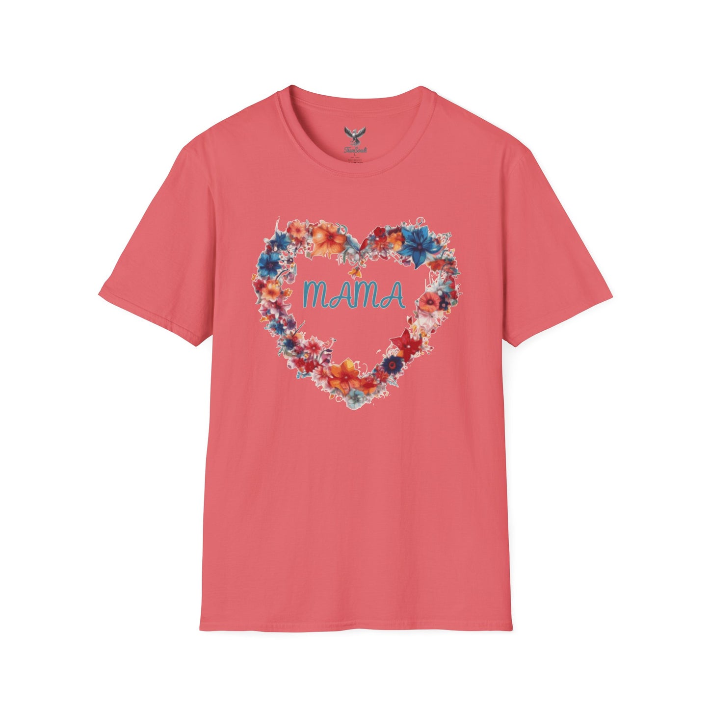 Mama Flower Heart - Unisex Softstyle T-Shirt Graphic