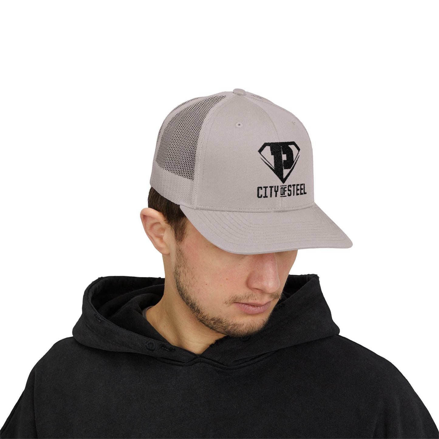 City of Steel Snapback Trucker Cap - Trendy Baseball Hat for Sports, Casual Wear, Gifts, Outdoor Events, Men and Women