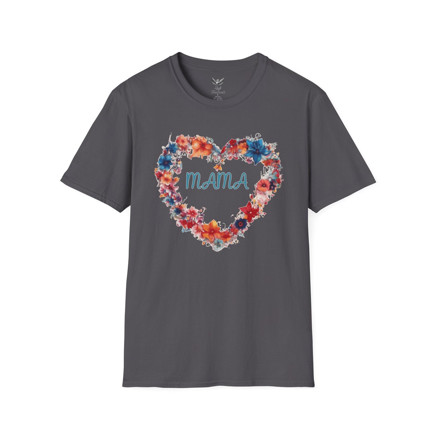 Mama Flower Heart - Unisex Softstyle T-Shirt Graphic