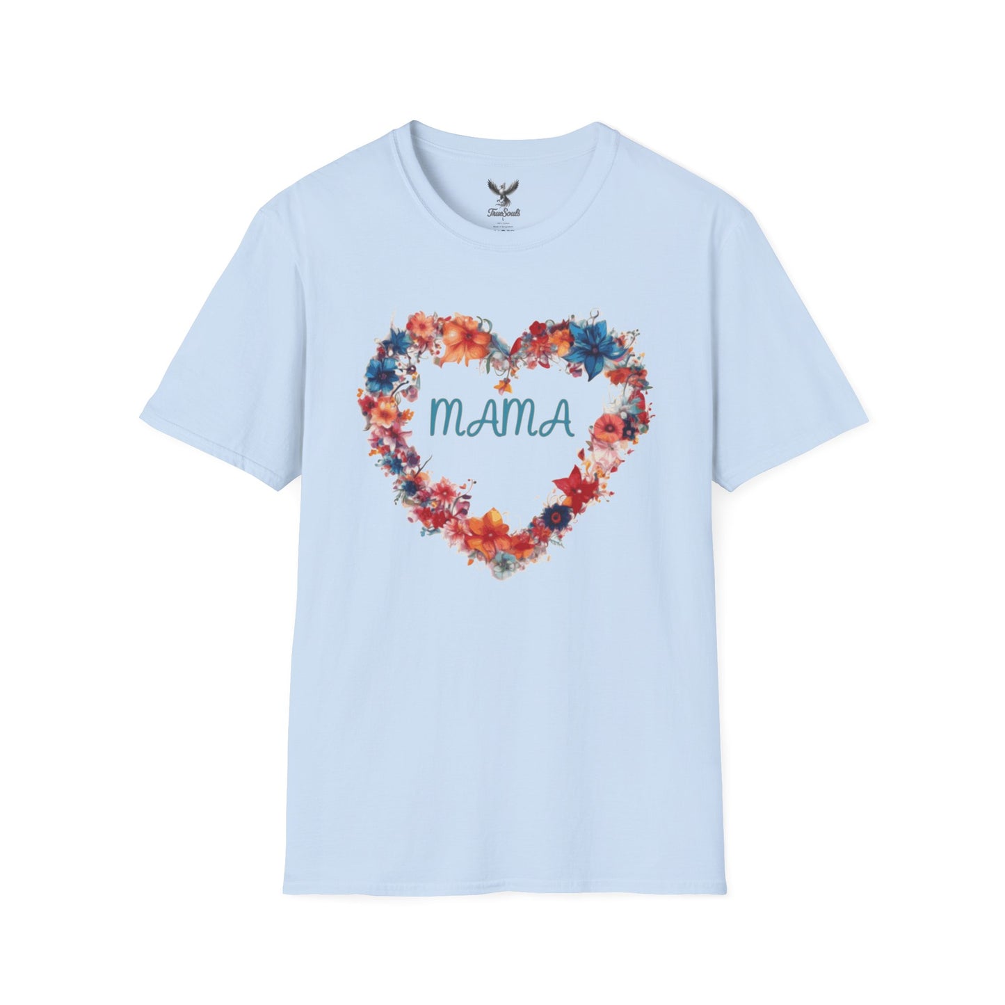 Mama Flower Heart - Unisex Softstyle T-Shirt Graphic