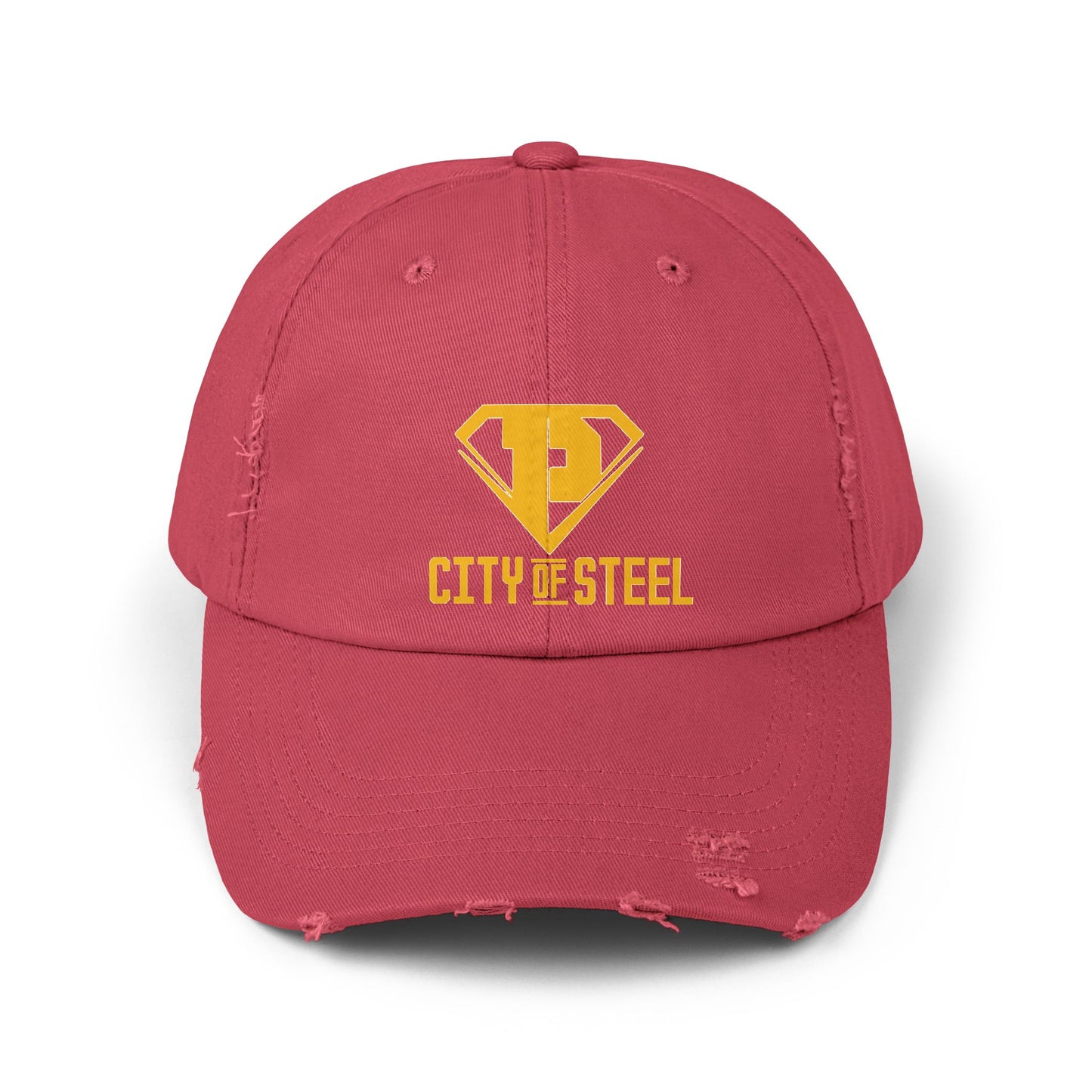 City Of Steel Unisex Distressed Cap, Casual Wear, Gift for Him/Her, Summer Style, Outdoor Activities