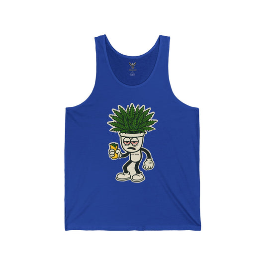 Pot Head - Unisex Jersey Tank - Bold Graphic Tee for Everyday Wear