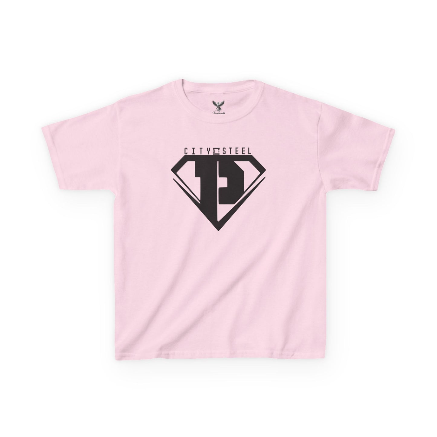 Kids Unisex City of Steel Black Out Heavy Cotton Tee