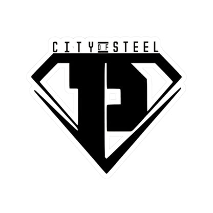 City of Steel Kiss-Cut Stickers - Bold Urban Design for Laptops, Water Bottles, Cars etc.