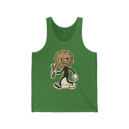 Gear Head - Unisex Jersey Tank - Bold Graphic Tee for Everyday Wear