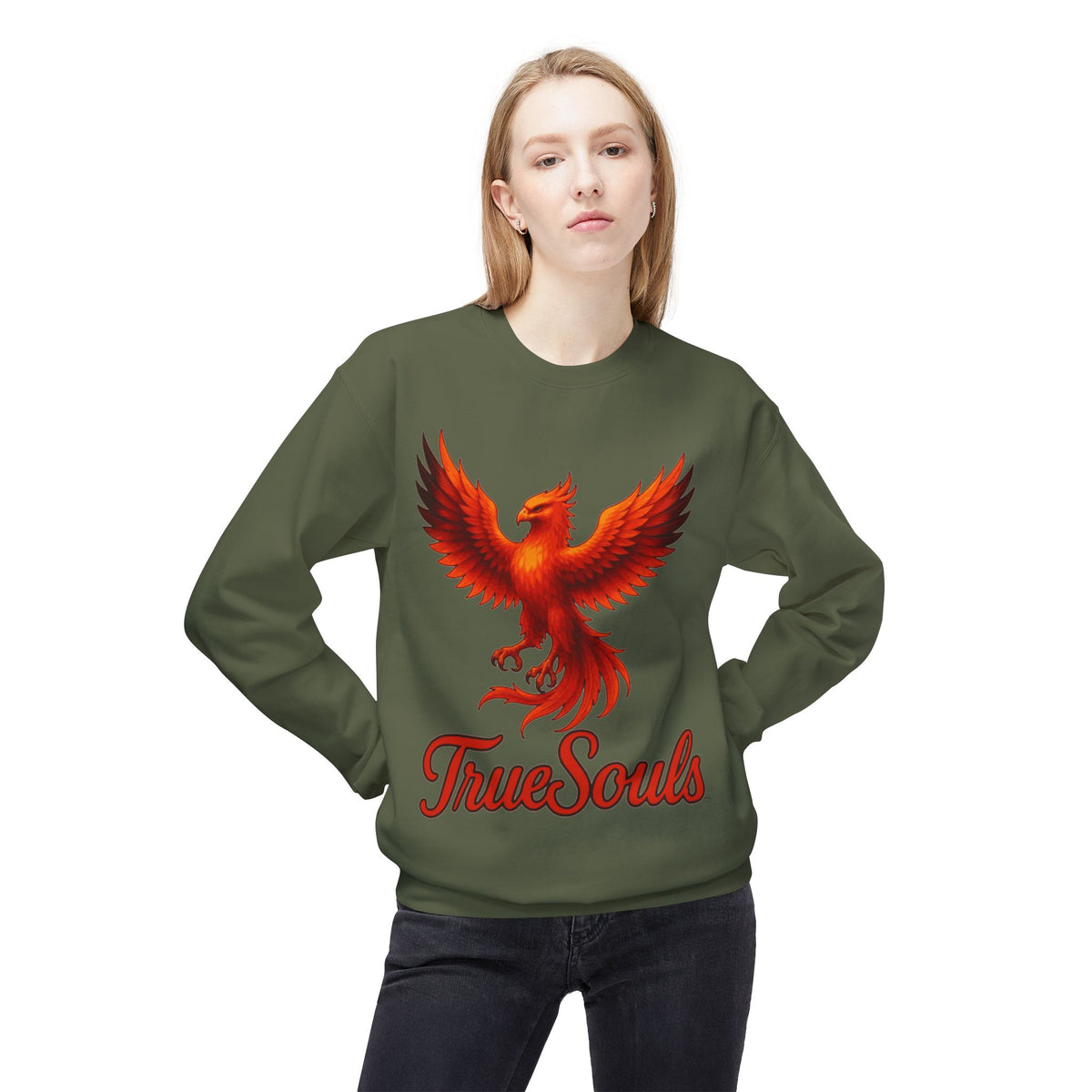 TrueSouls Red Phoenix Crewneck Sweatshirt