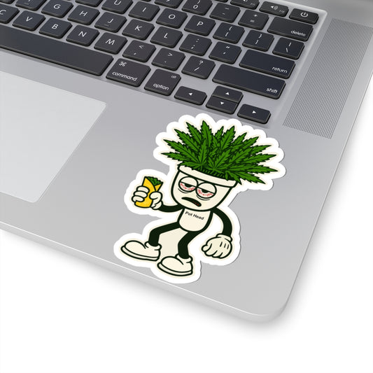 Pot Head Kiss-Cut Stickers - Bold Urban Design for Laptops, Water Bottles, Cars etc.