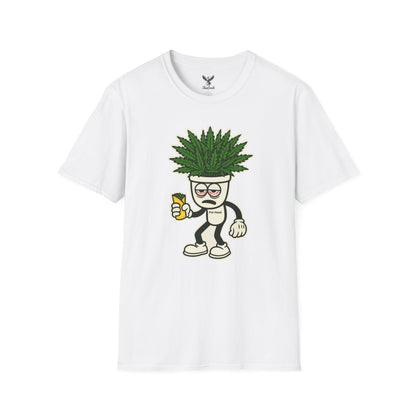 Pot Head - Funny Cannabis Plant T-Shirt - Unisex Softstyle Tee