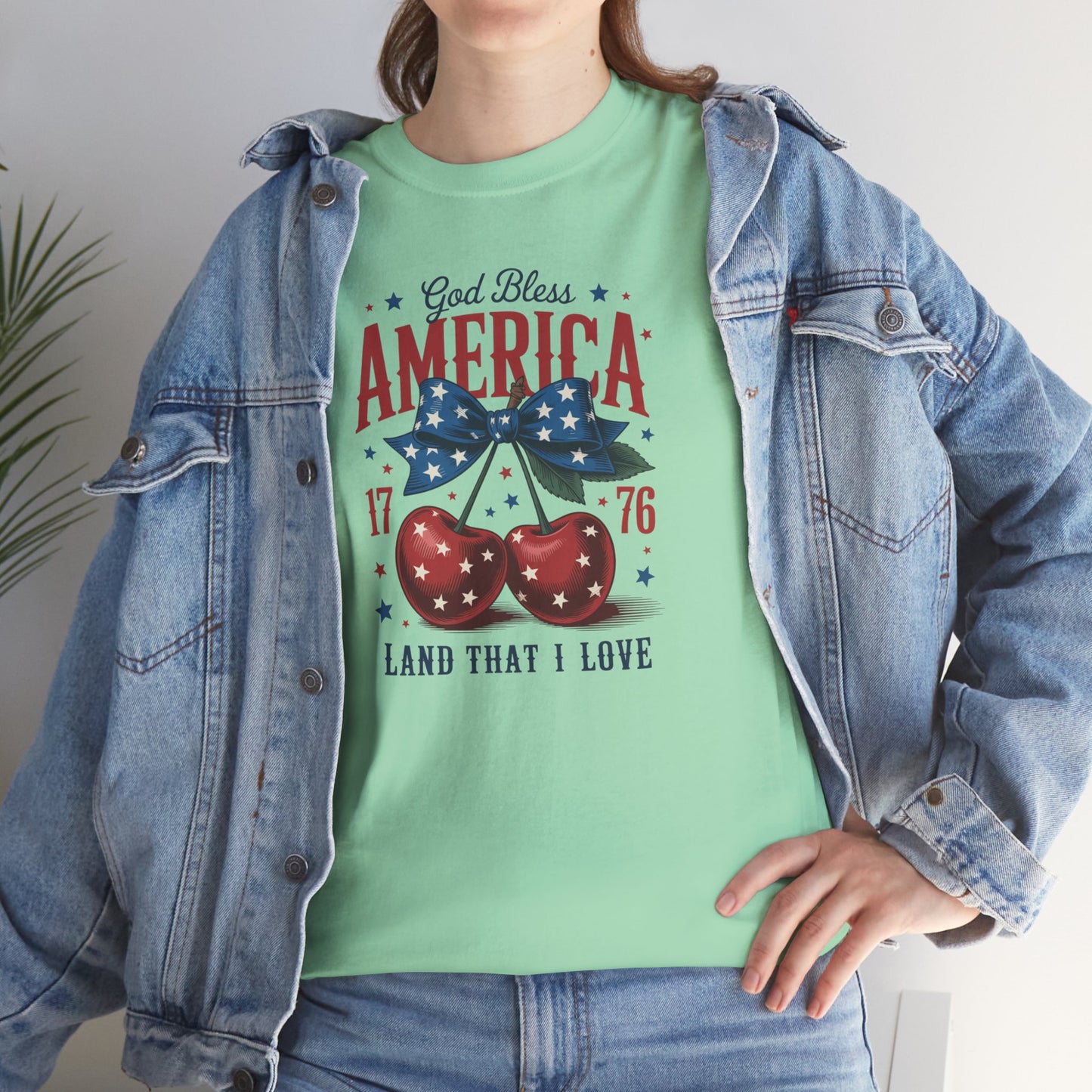 God Bless America Cherry Tee - Direct to Garment