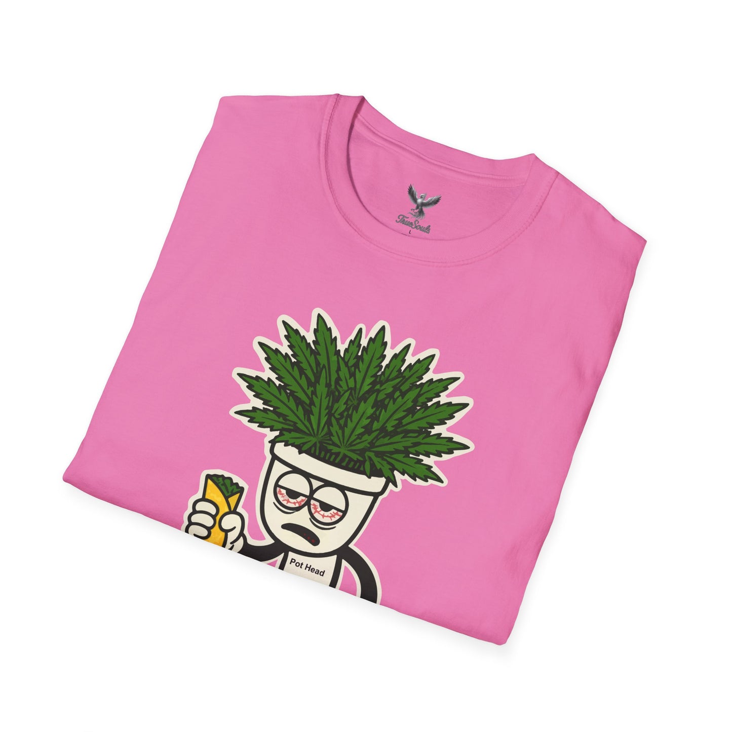 Pot Head - Funny Cannabis Plant T-Shirt - Unisex Softstyle Tee