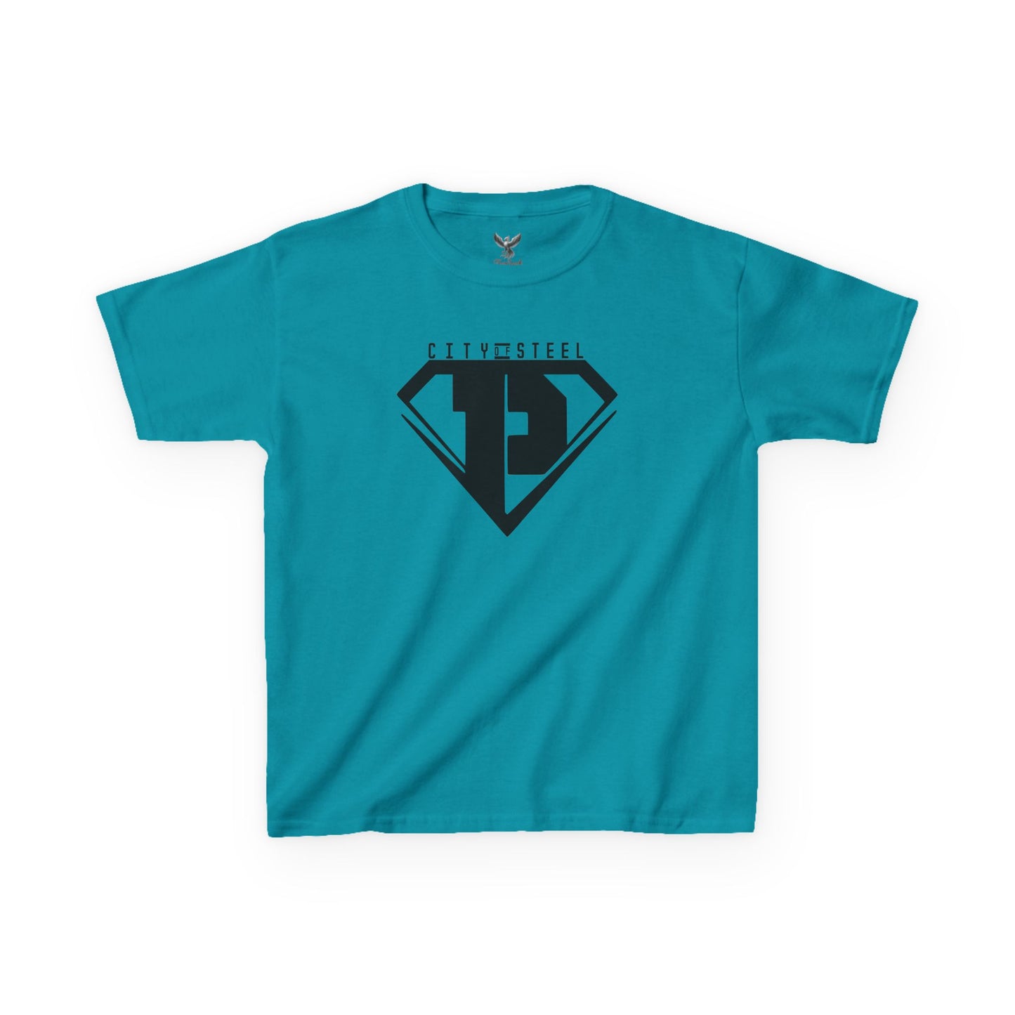 Kids Unisex City of Steel Black Out Heavy Cotton Tee
