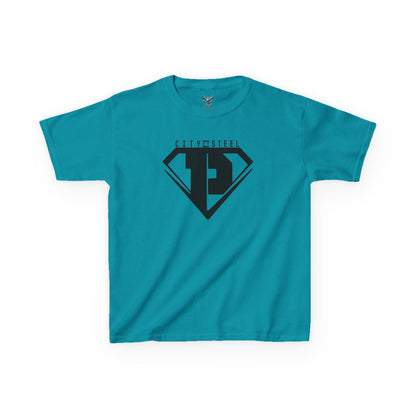 Kids Unisex City of Steel Black Out Heavy Cotton Tee