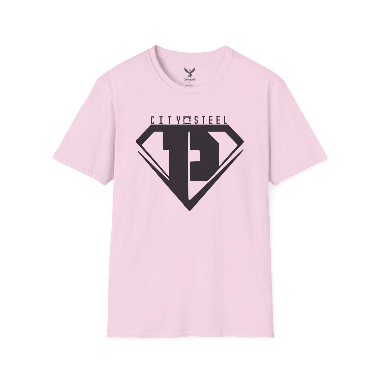 City of Steel Black Out - Graphic Unisex Softstyle T-Shirt - Casual Comfort Wear