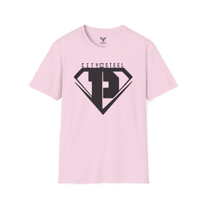 City of Steel Black Out - Graphic Unisex Softstyle T-Shirt - Casual Comfort Wear