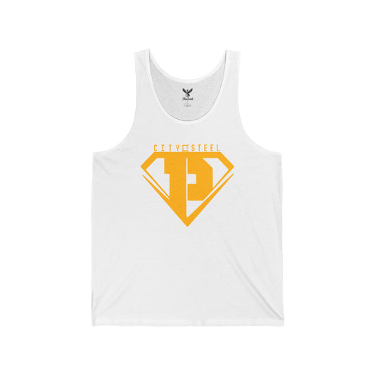 City of Steel - Unisex Jersey Tank - Bold Graphic Tee for Everyday Wear