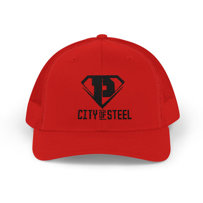 City of Steel Snapback Trucker Cap - Trendy Baseball Hat for Sports, Casual Wear, Gifts, Outdoor Events, Men and Women